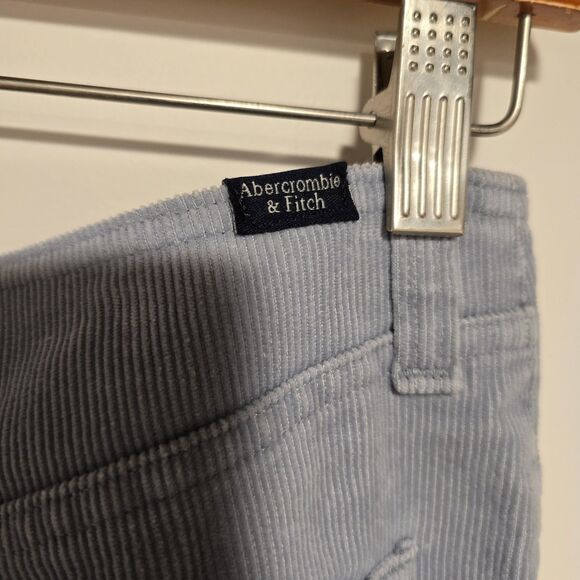 True Vintage Abercrombie & Fitch Corduroy Flare Pants Light Blue Low Rise 8 USA - Picture 4 of 14